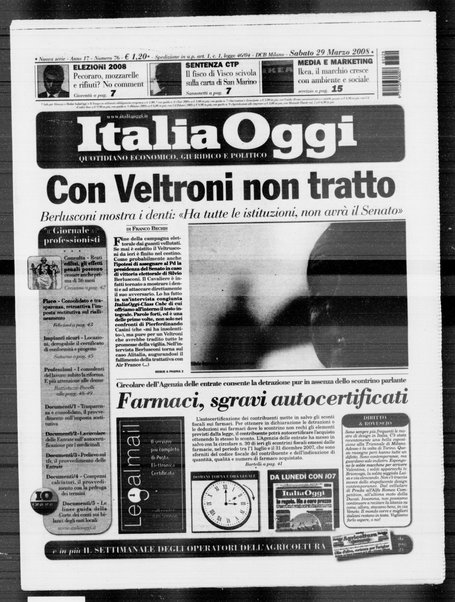 Italia oggi : quotidiano di economia finanza e politica